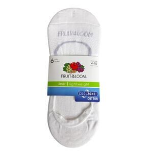 Fruit of the Loom Women's Cool Zone No Show Liners Socks Size 4-10 New 6 Pair